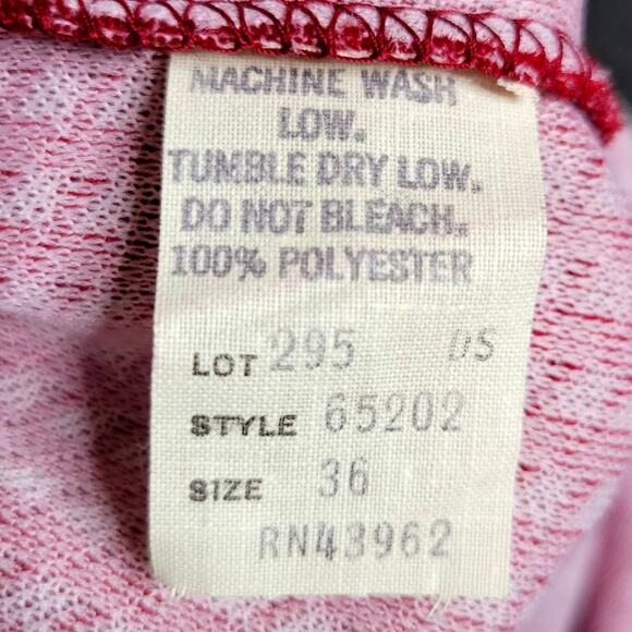 VTG 70s Polyester Knit Red & White Houndstooth Leisure Pants, 35x28 - Picture 3 of 3